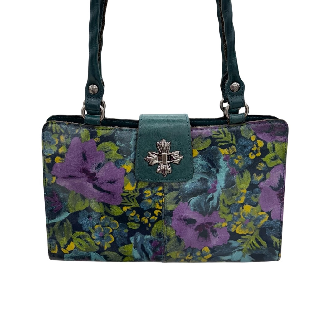 Patricia Nash Rosina Leather Satchel Deep Blue Nature
